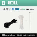 CINTILLO 500X4.8 MM (BLANCO Y NEGRO) - EB
