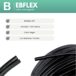 CORRUGADO 3/4 (100 METROS) NEGRO ABIERTO - EBFLEX