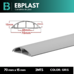 CANALETA DE PISO PVC 70MM DOBLE VIA - EBPLAST